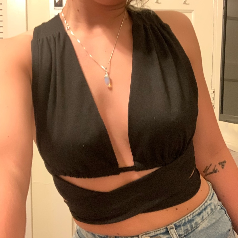 Black tie around top